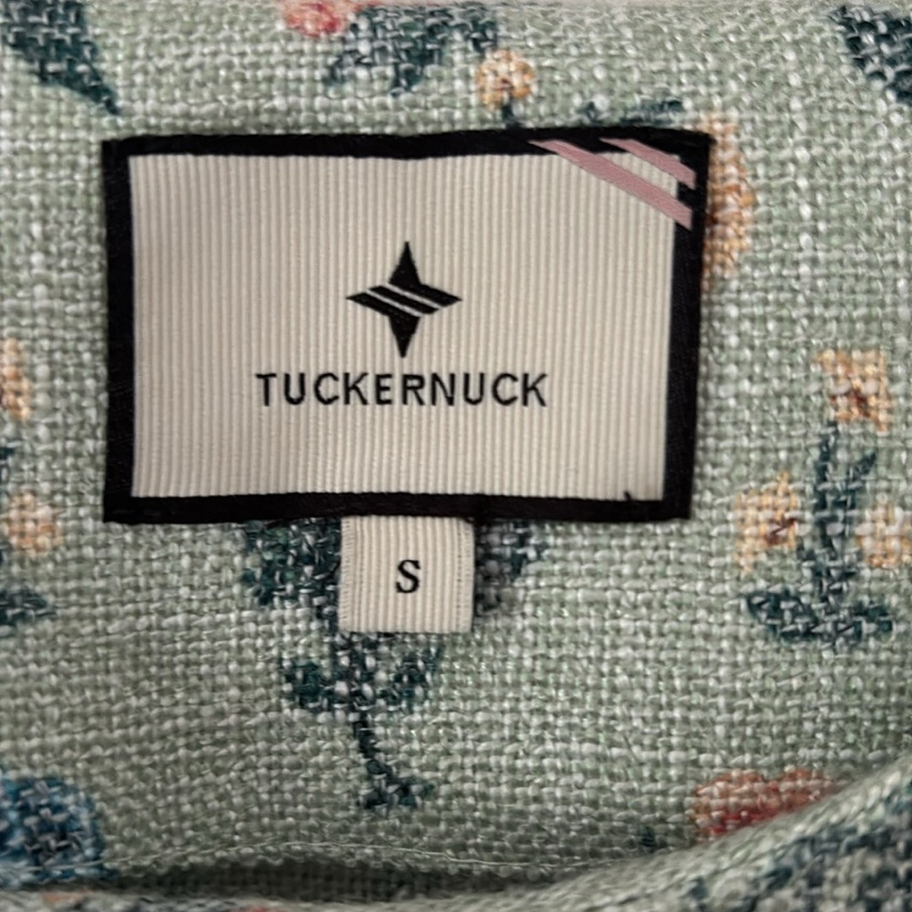 Tuckernuck Light Blue Floral Tweed Fringed Blouse - Picture 2 of 8